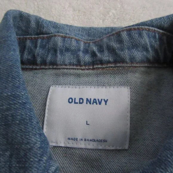 Old Navy Blue Jean Jacket NWT Large - Picture 4 of 7